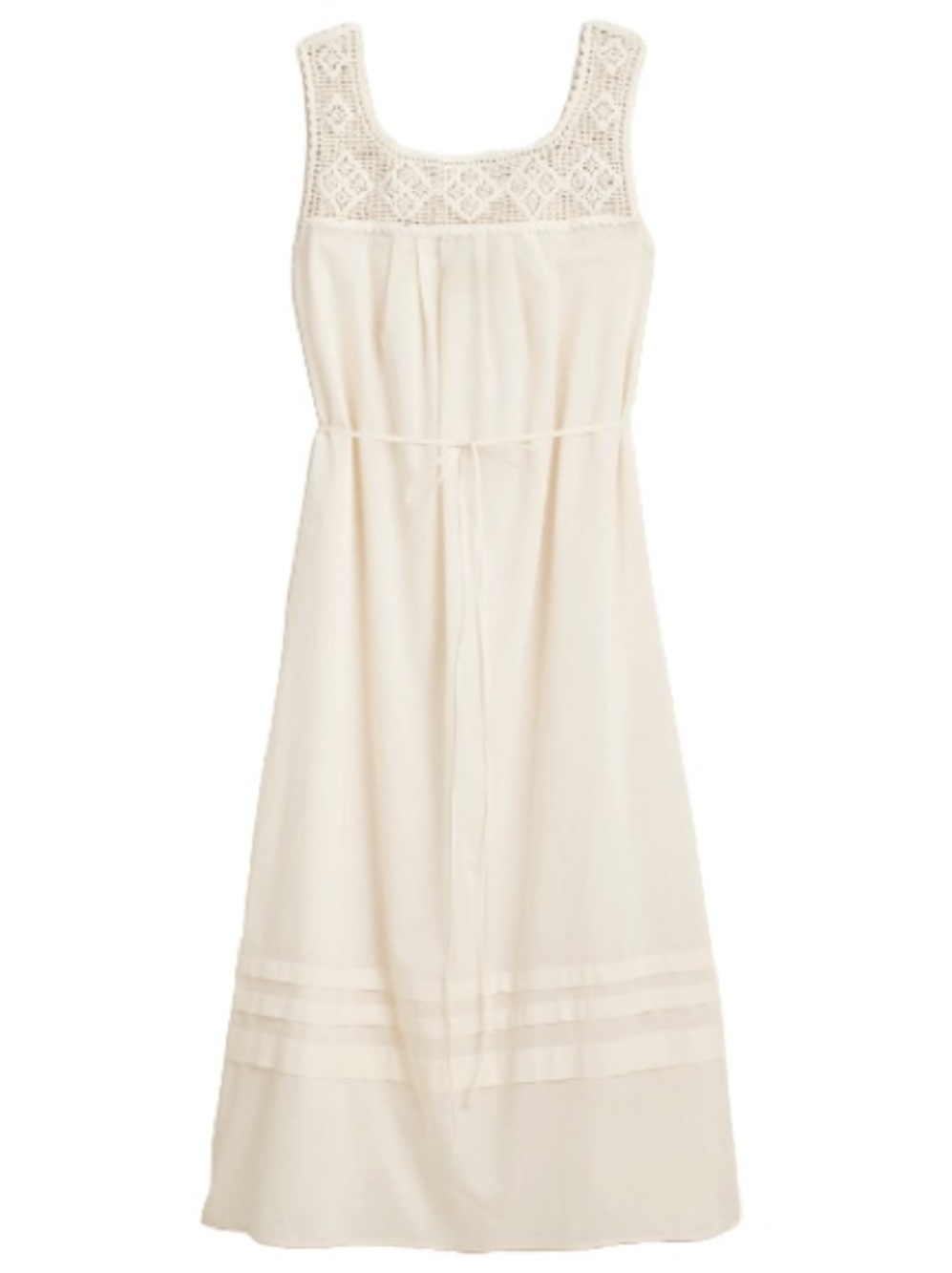 J. Crew Crochet Trim Dress Cream Medium Sheer NWT